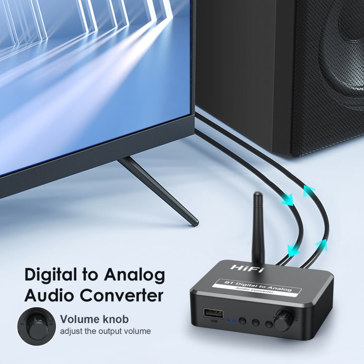 B35S Bluetooth 5.2 Music Receiver Digital to Analog Converter Supports U-disk Fiber Coaxial - Audio Receiver Transmitter by PMC TechLife | Online Shopping South Africa | PMC TechLife