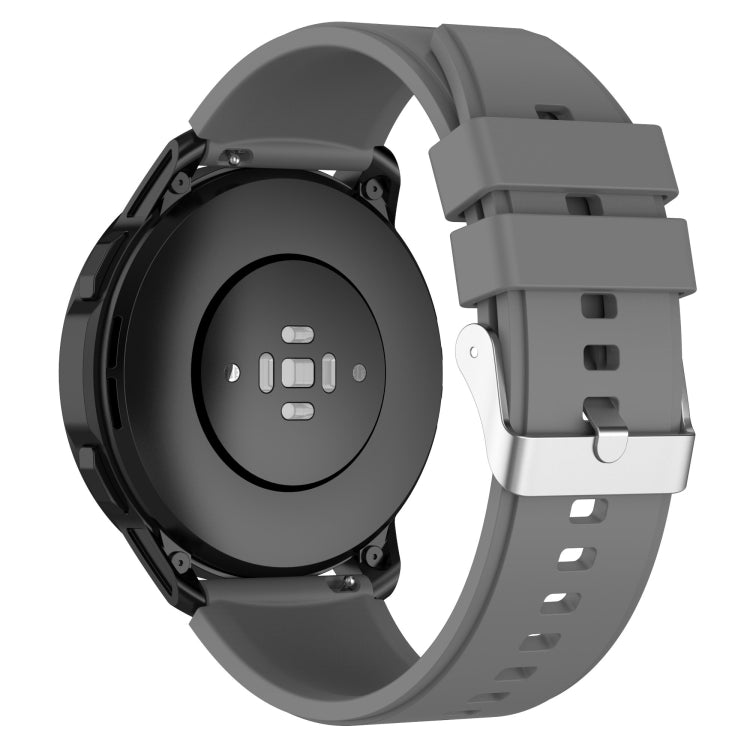 Protruding Head Silicone Strap Silver Buckle For Samsung Galaxy Watch Heart-L 20mm(Gray) - Watch Bands by PMC TechLife | Online Shopping South Africa | PMC TechLife | Buy Now Pay Later Mobicred