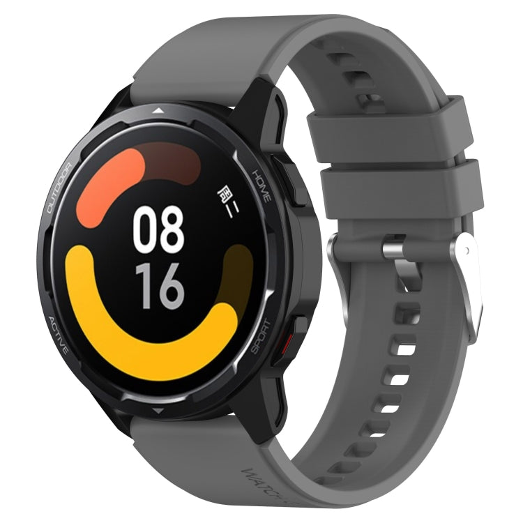 For Huami Amazfit GTS 3 20mm Protruding Head Silicone Strap Silver Buckle(Gray) - Watch Bands by PMC TechLife | Online Shopping South Africa | PMC TechLife | Buy Now Pay Later Mobicred
