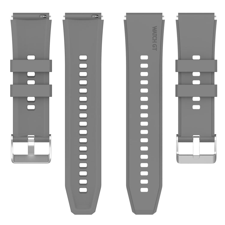 For Huami Amazfit GTS 3 20mm Protruding Head Silicone Strap Silver Buckle(Gray) - Watch Bands by PMC TechLife | Online Shopping South Africa | PMC TechLife | Buy Now Pay Later Mobicred