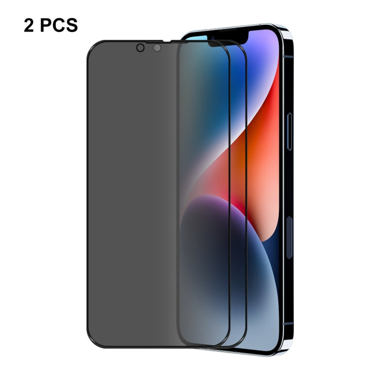 For iPhone 16e / 14 / 13 / 13 Pro 2pcs ENKAY 28 Degree Anti-peeping Tempered Glass Film - iPhone 14 Tempered Glass by ENKAY | Online Shopping South Africa | PMC TechLife | Buy Now Pay Later Mobicred