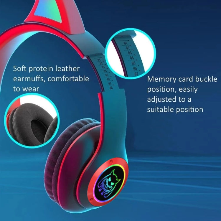 STN25 Devil Ear RGB Light Wireless Music Headset For Children with Mic(White) - Headset & Headphone by PMC Jewellery | Online Shopping South Africa | PMC Jewellery