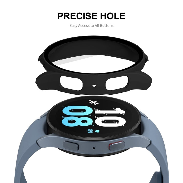 For Samsung Galaxy Watch5 44mm ENKAY Hat-Prince Full Coverage PC Frame + 9H Tempered Glass Case(Rose Gold) - Watch Cases by ENKAY | Online Shopping South Africa | PMC TechLife | Buy Now Pay Later Mobicred