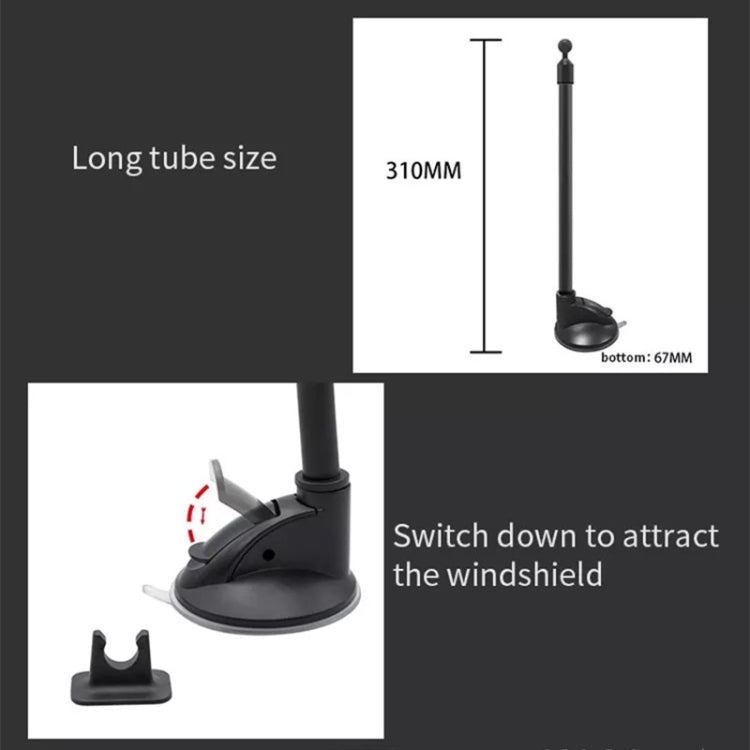 A190+X35 Car Phone Holder Windshield Sucker Mount Bendable Long Arm Stand - Car Holders by PMC TechLife | Online Shopping South Africa | PMC TechLife