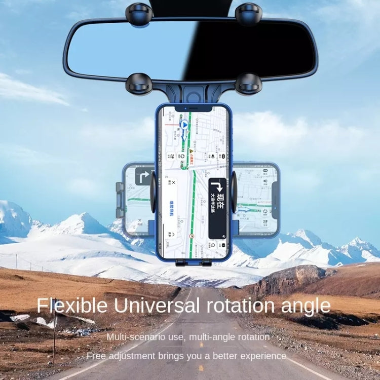 R004 Rearview Mirror 360 Rotatable Retractable Car Phone Holder - Car Holders by PMC TechLife | Online Shopping South Africa | PMC TechLife