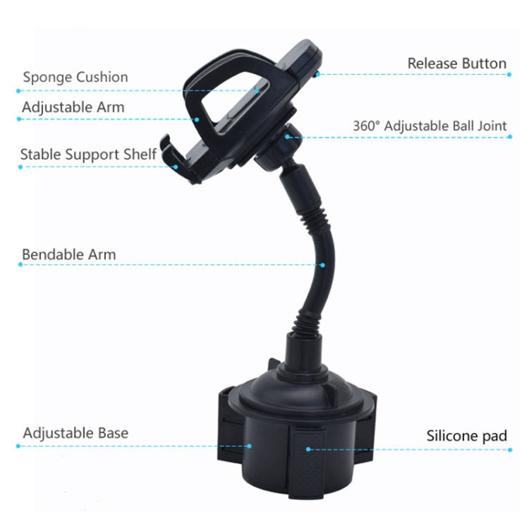 C009 Adjustable Car Cup Holder 360 Degree Universal Car Mount - Car Drink Holders by PMC TechLife | Online Shopping South Africa | PMC TechLife