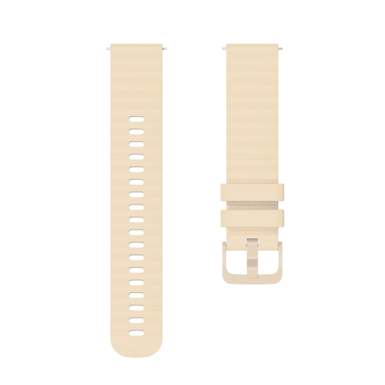 Compatible with Garmin Vivoactive 4S 18mm Wavy Dotted Solid-Color Silicone Watch Band(Starlight Color) - Watch Bands by PMC TechLife | Online Shopping South Africa | PMC TechLife | Buy Now Pay Later Mobicred