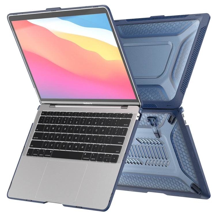 For MacBook Pro 13.3 A2251/A2289/A2338 ENKAY Hat-Prince 3 in 1 Protective Bracket  Case Cover Hard Shell with TPU Keyboard Film / Anti-dust Plugs, Version:EU(Blue) - MacBook Pro Cases by ENKAY | Online Shopping South Africa | PMC Jewellery