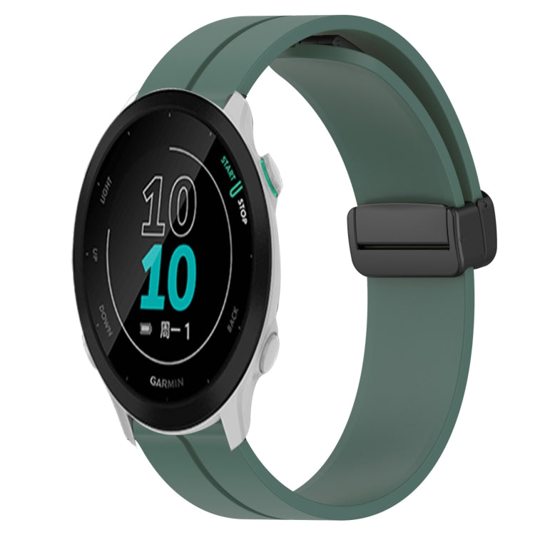 Compatible with Garmin Compatible witherunner 158 20mm Solid Color Magnetic Clasp Silicone Watch Band(Olive Green) - free shipping - PMC TechLife - Order now!
