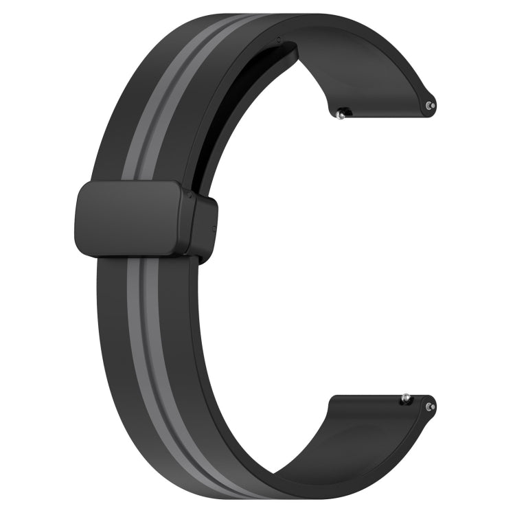 For Amazfit GTR 3 22mm Folding Magnetic Clasp Silicone Watch Band(Black+Grey) - free shipping - PMC TechLife - Order now!