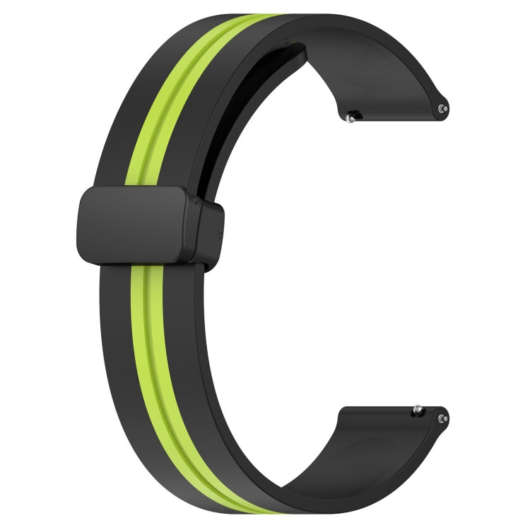For Amazfit GTR 2e 22mm Folding Magnetic Clasp Silicone Watch Band(Black+Lime Green) - free shipping - PMC TechLife - Order now!