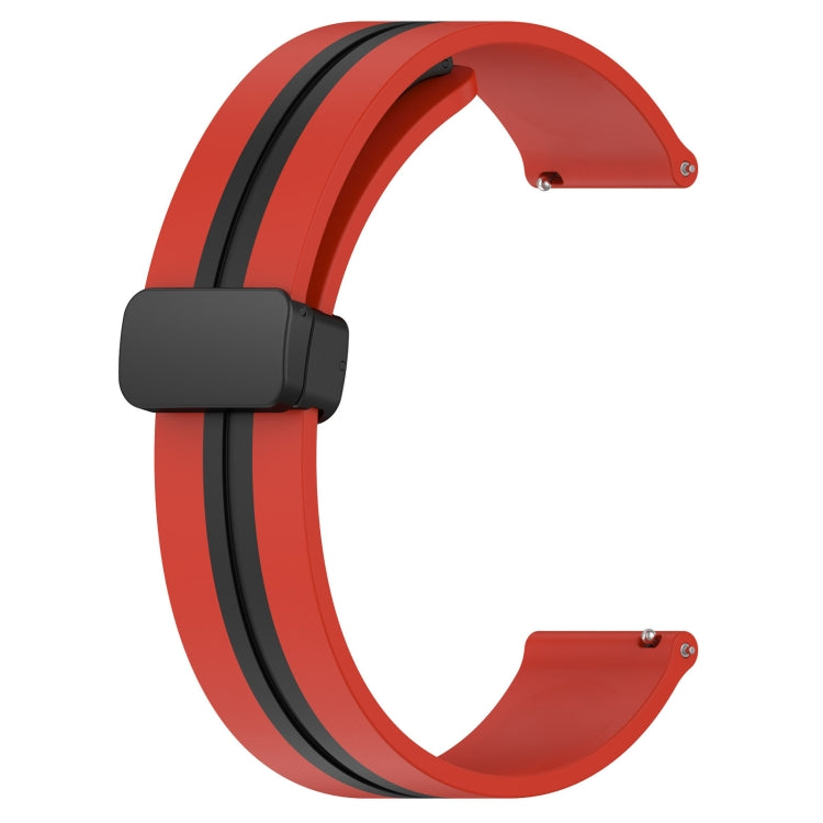 For Amazfit GTR 2 22mm Folding Magnetic Clasp Silicone Watch Band(Red+Black) - free shipping - PMC TechLife - Order now!