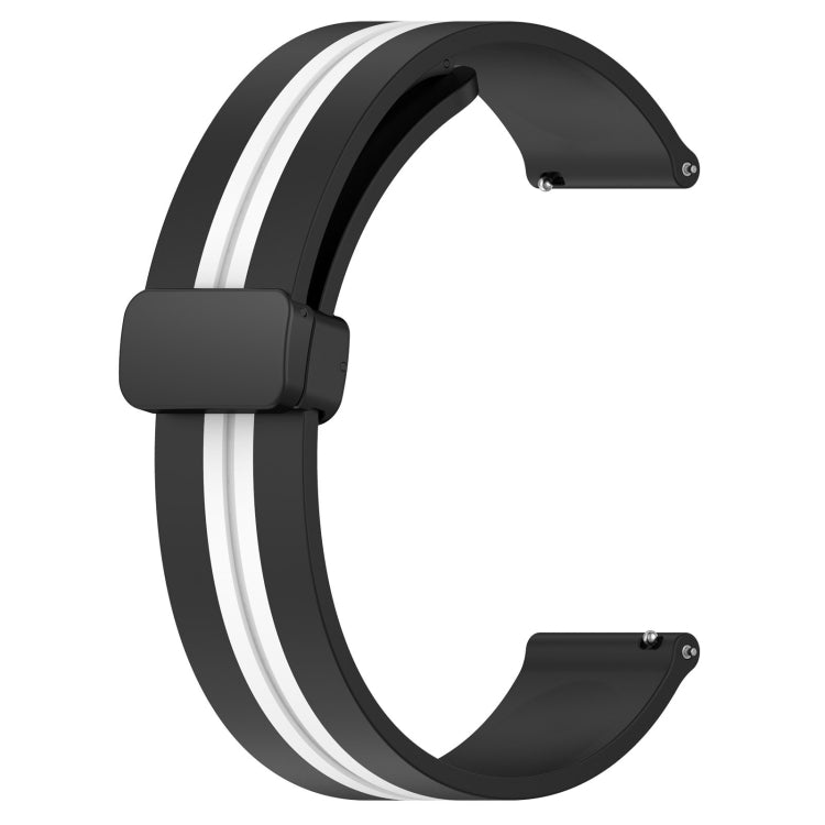 Compatible with Garmin Compatible witherunner Sq2 20mm Folding Magnetic Clasp Silicone Watch Band(Black+White) - free shipping - PMC TechLife - Order now!
