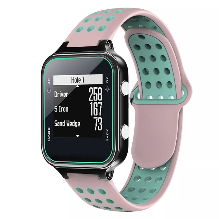 For Garmin Approach S20 Two-Color Punched Breathable Silicone Watch Band(Pink+Teal) - free shipping - PMC TechLife - Order now!
