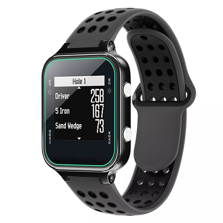 For Garmin Approach S20 Two-Color Punched Breathable Silicone Watch Band(Grey+Black) - free shipping - PMC TechLife - Order now!