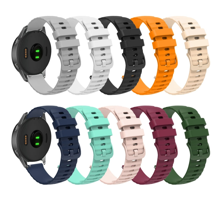 For Huawei Watch GT2 42mm 20mm Wavy Dot Pattern Solid Color Silicone Watch Band(Beige) - free shipping - PMC TechLife - Order now!