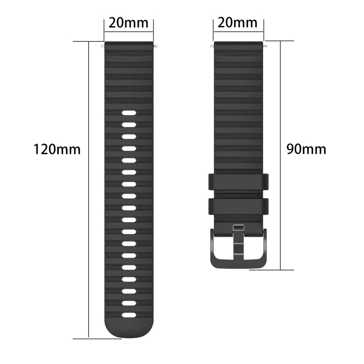 For Huawei Watch 2 20mm Wavy Dot Pattern Solid Color Silicone Watch Band(Black) - free shipping - PMC TechLife - Order now!