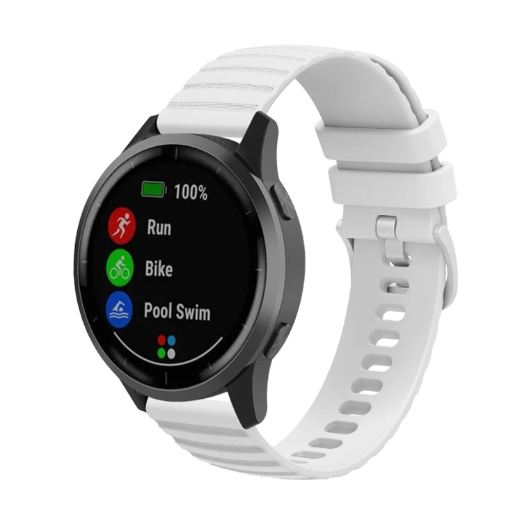For Xiaomi MI Watch Color 22mm Wavy Dot Pattern Solid Color Silicone Watch Band(White) - Watch Bands by PMC TechLife | Online Shopping South Africa | PMC TechLife | Buy Now Pay Later Mobicred