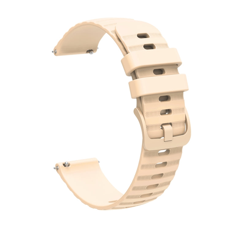 For Huawei Watch 3 22mm Wavy Dot Pattern Solid Color Silicone Watch Band(Beige) - free shipping - PMC TechLife - Order now!