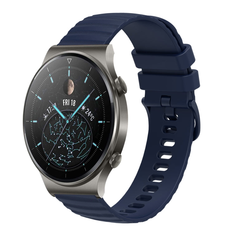 For Huawei GT2 Pro 22mm Wavy Dot Pattern Solid Color Silicone Watch Band(Navy Blue) - free shipping - PMC TechLife - Order now!