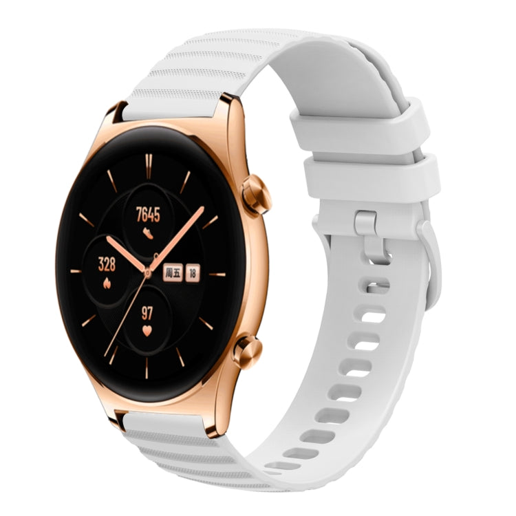 For Honor Watch GS 3 22mm Wavy Dot Pattern Solid Color Silicone Watch Band(White) - free shipping - PMC TechLife - Order now!