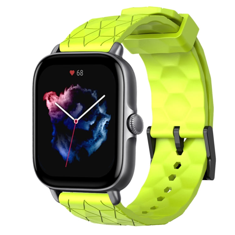 For Amazfit GTS 3 20mm Football Pattern Solid Color Silicone Watch Band(Lime Green) - free shipping - PMC TechLife - Order now!