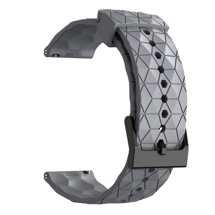 For Amazfit GTR 4 22mm Football Pattern Solid Color Silicone Watch Band(Grey) - free shipping - PMC TechLife - Order now!