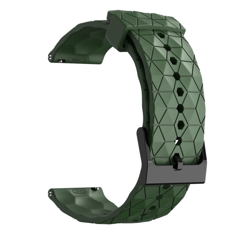 For Amazfit GTR 4 22mm Football Pattern Solid Color Silicone Watch Band(Army Green) - free shipping - PMC TechLife - Order now!
