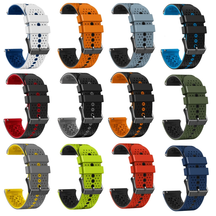 For Amazfit 3 22mm Perforated Two-Color Silicone Watch Band(Black+Blue) - free shipping - PMC TechLife - Order now!