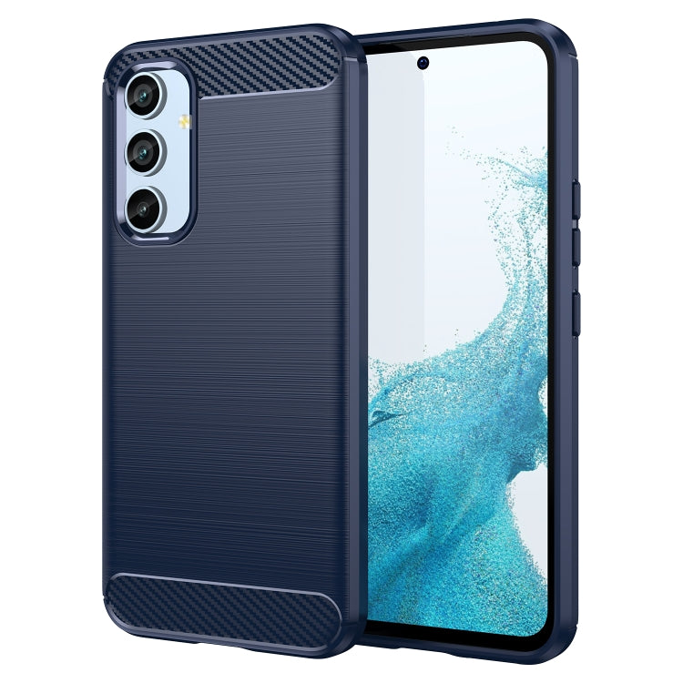 For Samsung Galaxy A54 5G Brushed Texture Carbon Fiber TPU Phone Case(Blue) - free shipping - PMC TechLife - Order now!