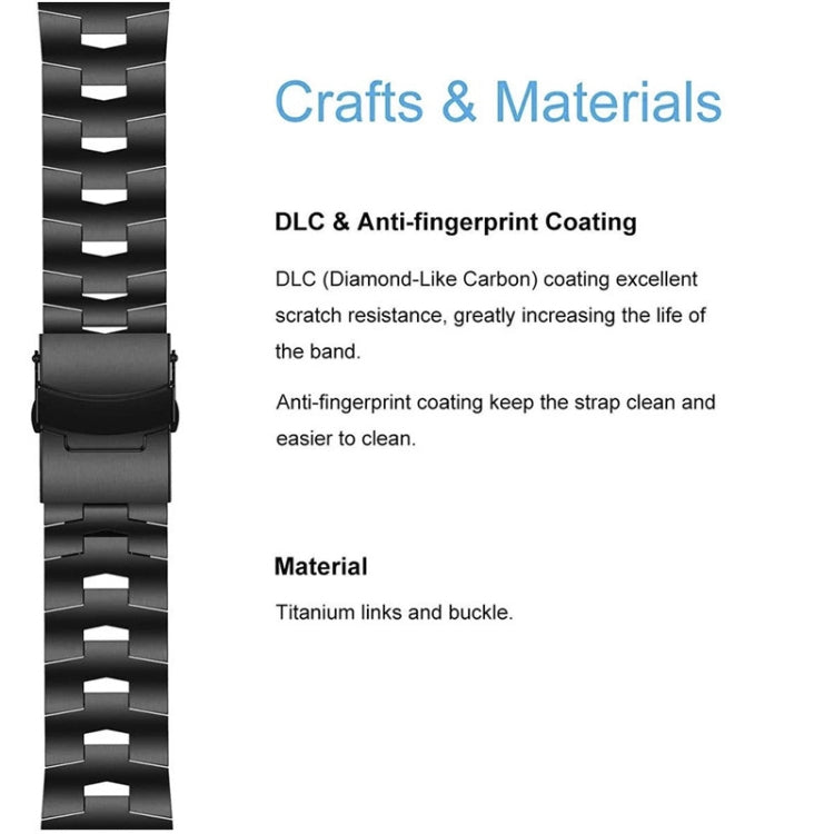 Compatible with Garmin Fenix 5 Plus 22mm Titanium Alloy Quick Release Watch Band(Black) - free shipping - PMC TechLife - Order now!