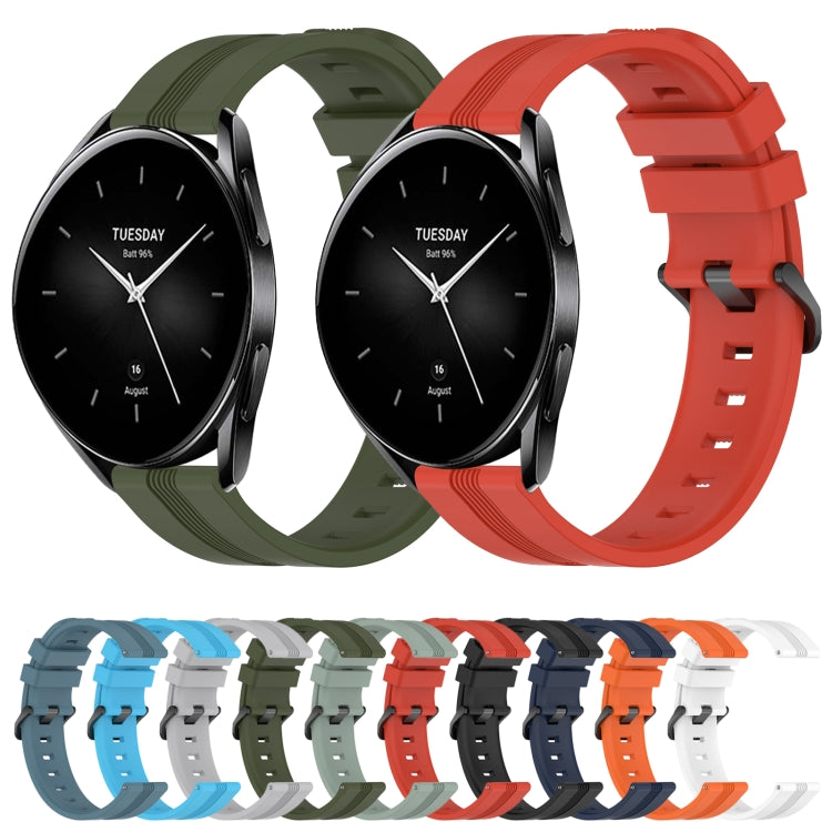 For Xiaomi Watch S2 42mm 22mm Concave Striped Slicone Watch Band(Red) - free shipping - PMC TechLife - Order now!