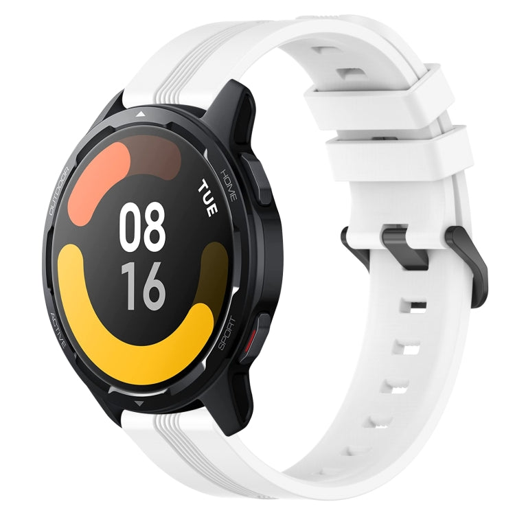 For Xiaomi Watch S1 Active 22mm Concave Striped Slicone Watch Band(White) - free shipping - PMC TechLife - Order now!