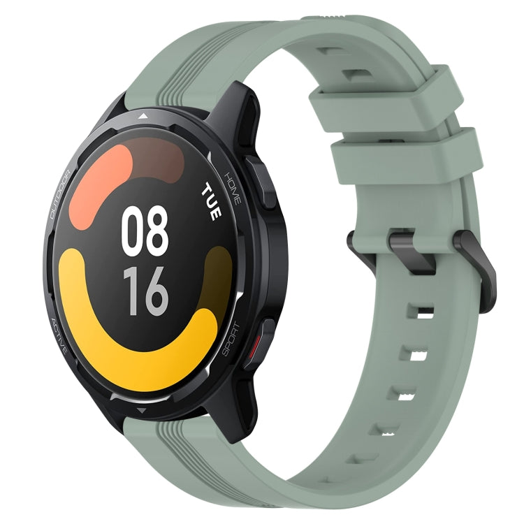 For Xiaomi Watch S1 Active 22mm Concave Striped Slicone Watch Band(Grayish Green) - free shipping - PMC TechLife - Order now!