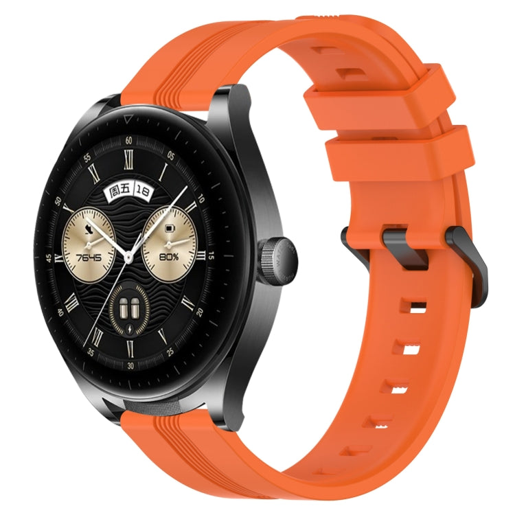 For Huawei Watch Buds 22mm Concave Striped Slicone Watch Band(Orange) - free shipping - PMC TechLife - Order now!