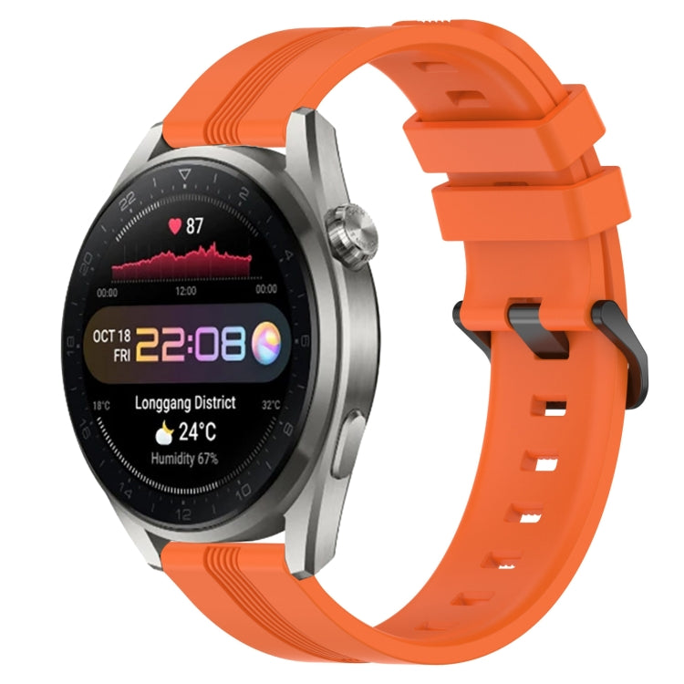For Huawei Watch 3 Pro 22mm Concave Striped Slicone Watch Band(Orange) - free shipping - PMC TechLife - Order now!