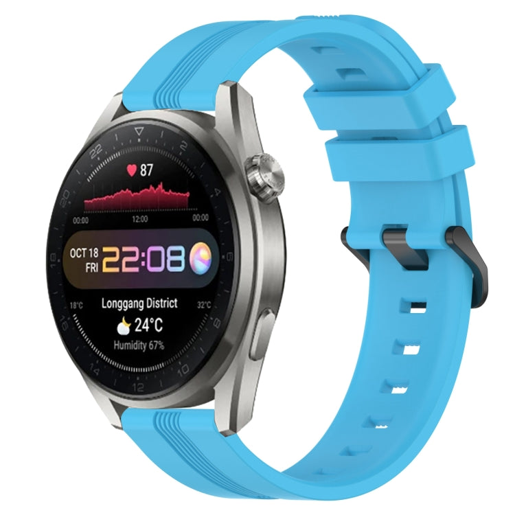 For Huawei Watch 3 Pro 22mm Concave Striped Slicone Watch Band(Sky Blue) - free shipping - PMC TechLife - Order now!