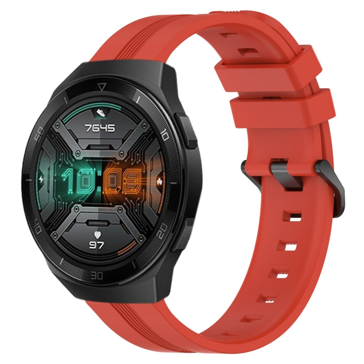 For Huawei Watch GT 2E 22mm Concave Striped Slicone Watch Band(Red) - free shipping - PMC TechLife - Order now!