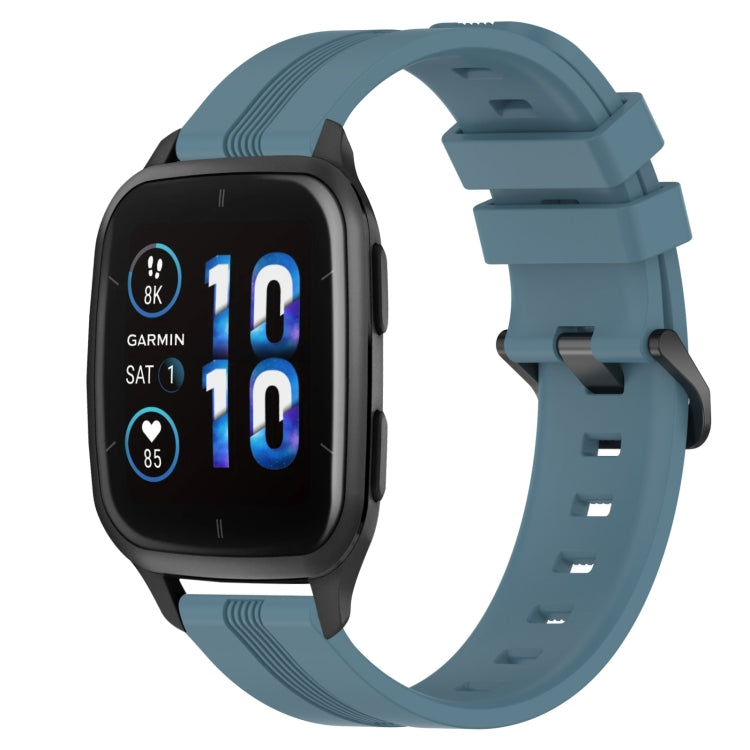 Compatible with Garmin Compatible witherunner Sq2 20mm Concave Striped Slicone Watch Band(Rock Cyan) - free shipping - PMC TechLife - Order now!