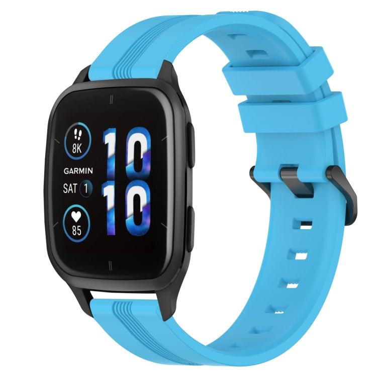 Compatible with Garmin Compatible witherunner Sq2 Music 20mm Concave Striped Slicone Watch Band(Sky Blue) - free shipping - PMC TechLife - Order now!