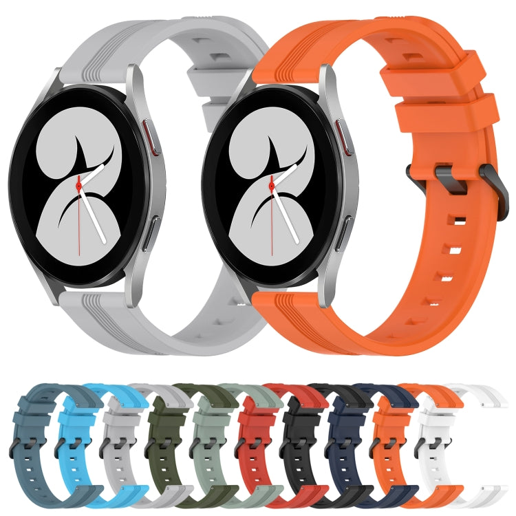 For Samsung Galaxy Watch4 40mm 20mm Concave Striped Slicone Watch Band(Red) - free shipping - PMC TechLife - Order now!