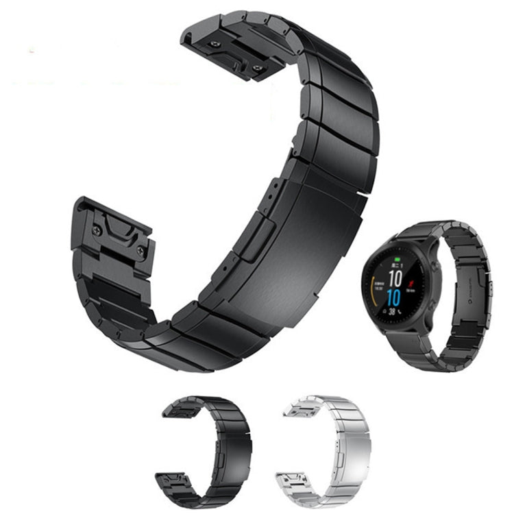 Compatible with Garmin Tactix 7 26mm Tortoise Shell Stainless Steel Watch Band(Black) - free shipping - PMC TechLife - Order now!