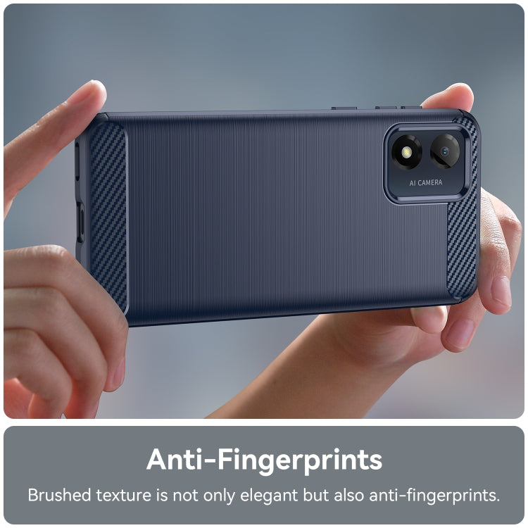 For Motorola Moto E13 Brushed Texture Carbon Fiber TPU Phone Case(Blue) - free shipping - PMC TechLife - Order now!