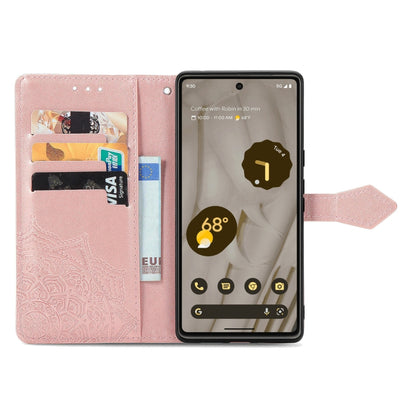 For Google Pixel 7A Mandala Flower Embossed Leather Phone Case(Rose Gold) - Google Cases by PMC Jewellery | Online Shopping South Africa | PMC Jewellery