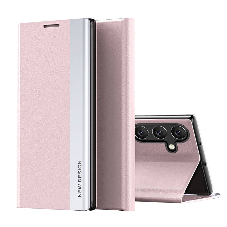 For Samsung Galaxy A54 5G Side Electroplated Adsorption Leather Phone Case(Pink) - free shipping - PMC TechLife - Order now!