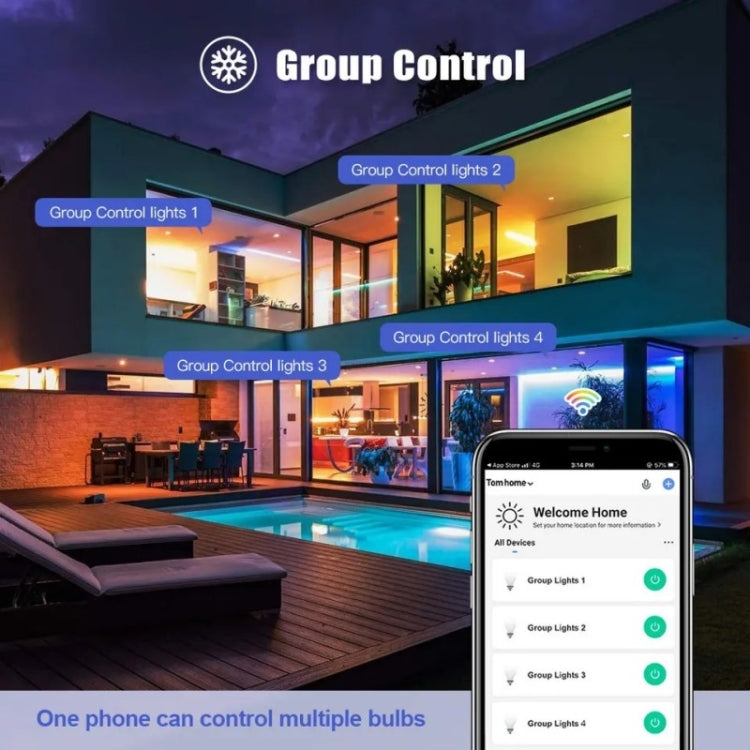 DP01 TUYA WiFi Smart Light Bulb 15W E26 E27 RGB + White + Warm White LED Bulb - LED Bulbs by PMC TechLife | Online Shopping South Africa | PMC TechLife