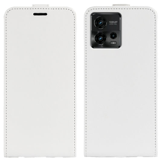 For Motorola Moto G72 R64 Texture Single Vertical Flip Leather Phone Case(White) - Motorola Cases by PMC Jewellery | Online Shopping South Africa | PMC Jewellery