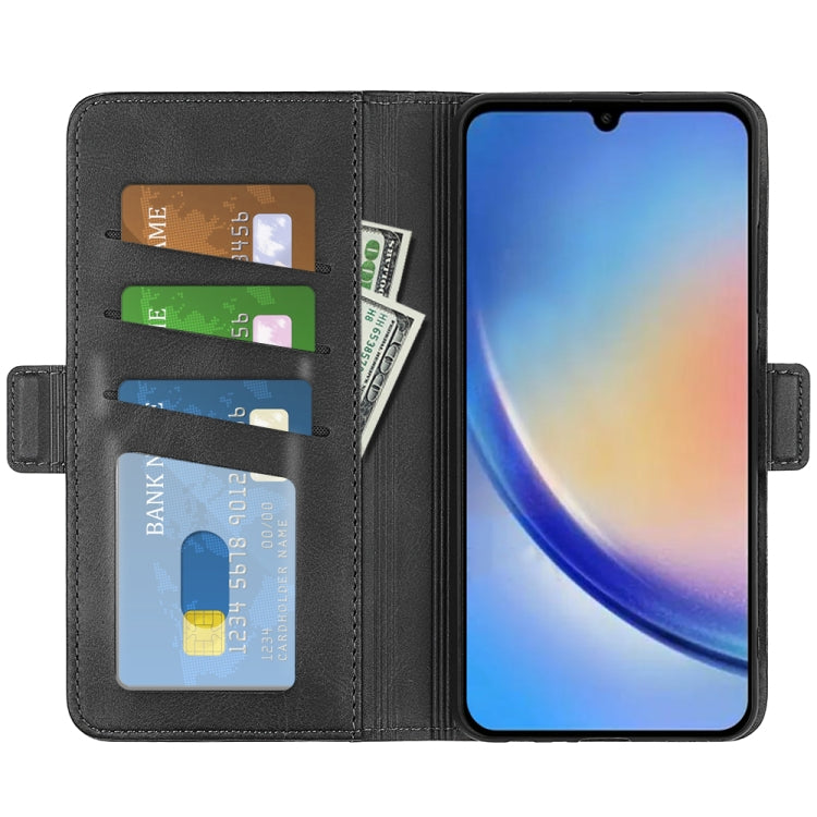 For Samsung Galaxy A34 Dual-side Magnetic Buckle Horizontal Flip Leather Phone Case(Black) - free shipping - PMC TechLife - Order now!