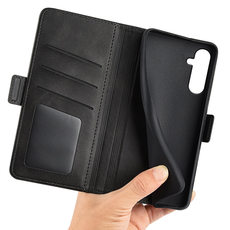 For Samsung Galaxy A34 Dual-side Magnetic Buckle Horizontal Flip Leather Phone Case(Black) - free shipping - PMC TechLife - Order now!