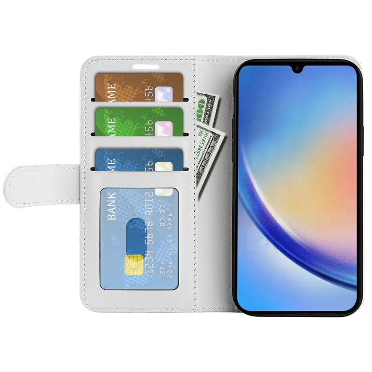 For Samsung Galaxy A34 5G R64 Texture Horizontal Flip Leather Phone Case(White) - free shipping - PMC TechLife - Order now!